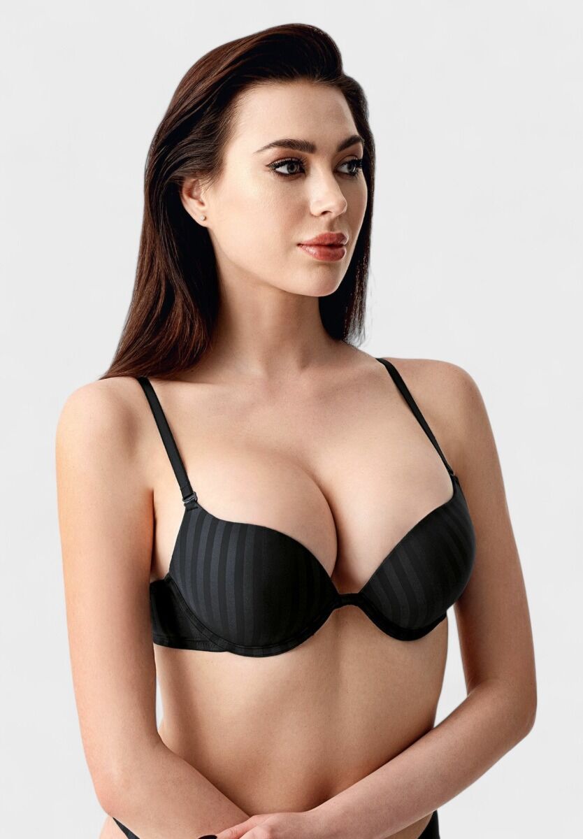 Double Push-Up μαύρο σουτιέν New Bra B Cup με premium διπλή ενίσχυση


