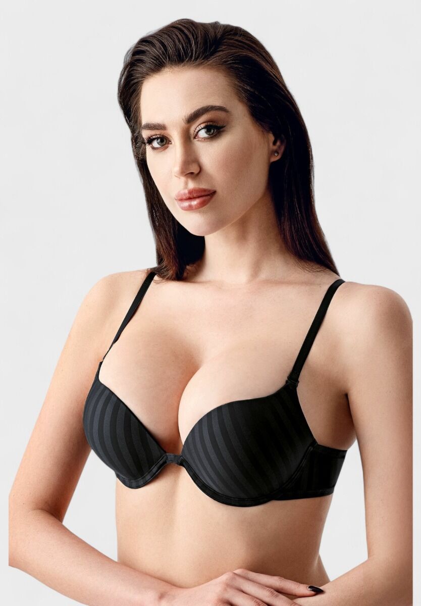 Double Push-Up μαύρο σουτιέν New Bra B Cup με premium διπλή ενίσχυση

