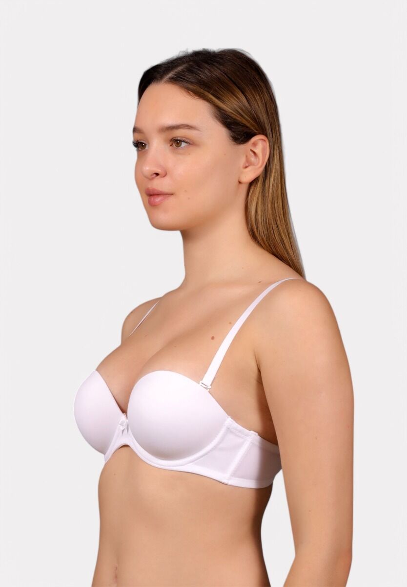 Strapless Σουτιέν New Bra Double Push-Up B Cup Λευκό – Απόλυτο Κράτημα & Ανόρθωση