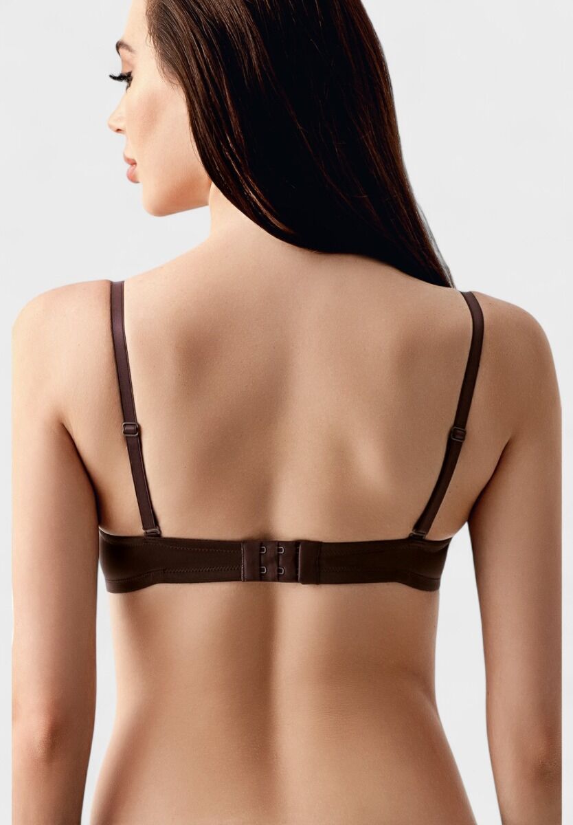 Strapless σουτιέν New Bra με double push-up ενίσχυση σε καφέ χρώμα, B Cup

