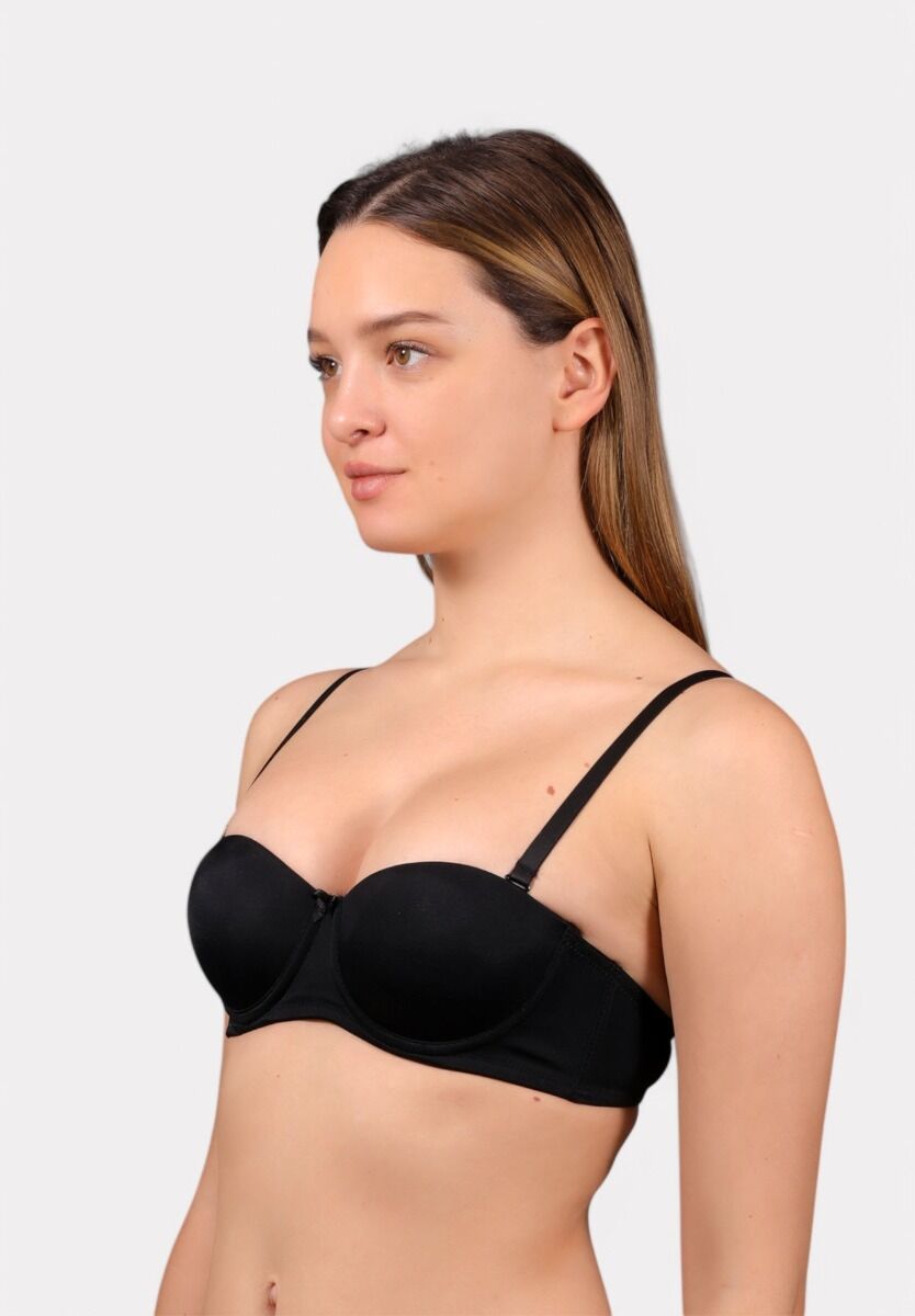 Σουτιέν New Bra Strapless Double Push Up - B Cup Μαύρο