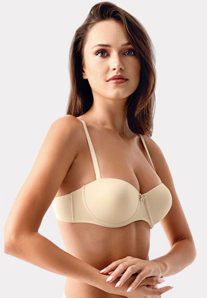 Σουτιέν New Bra Strapless Double Push Up - B Cup Μπεζ