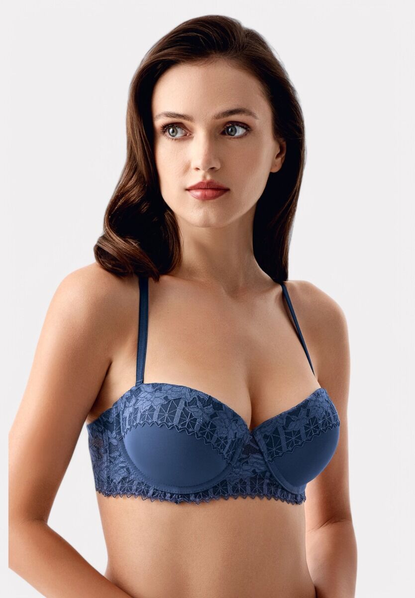 New Bra Strapless Σουτιέν με Δαντέλα & Ελαφριά Ενίσχυση Marin- B Cup