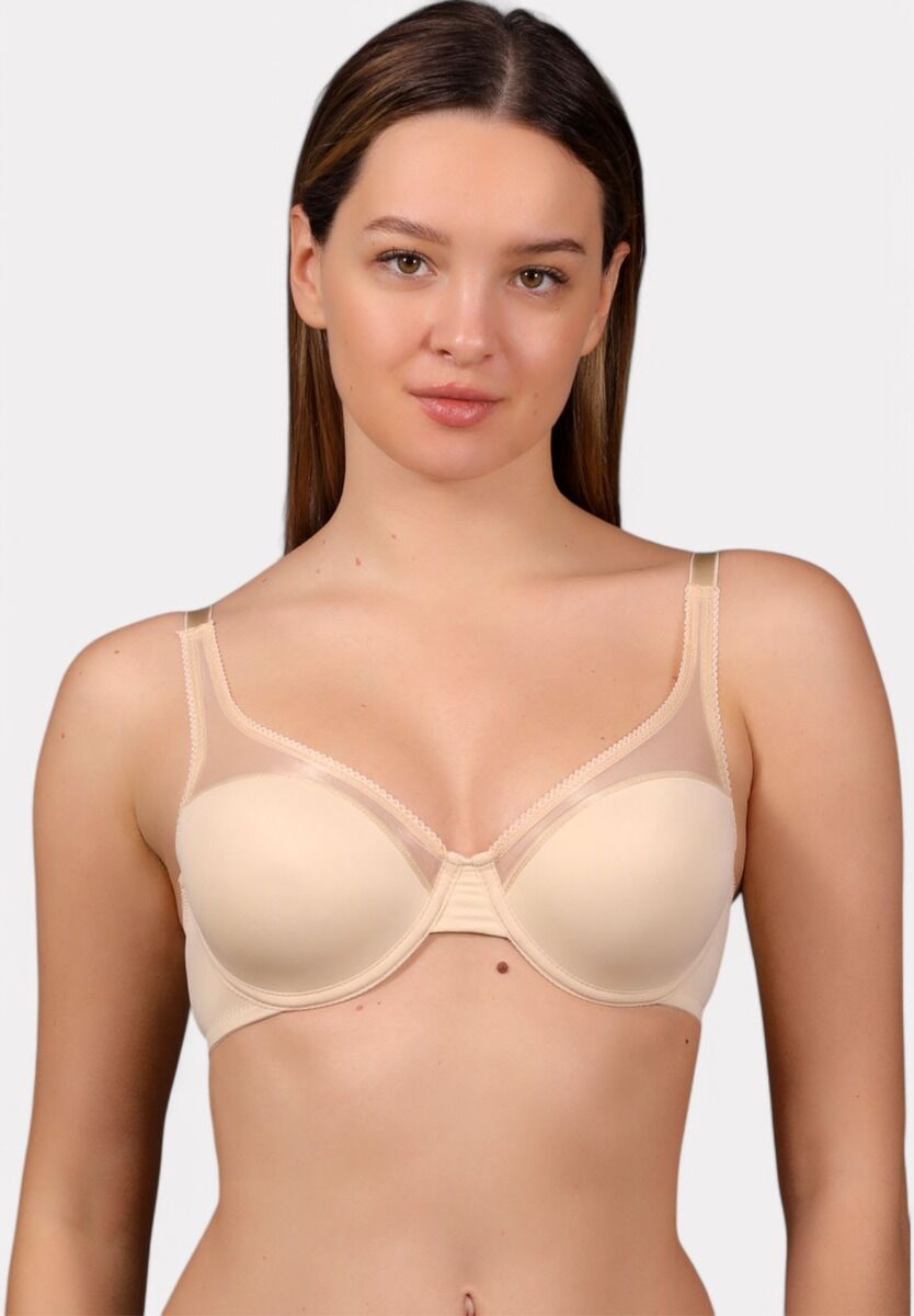 Σουτιέν New Bra με διαφάνεια σε μπεζ απόχρωση και C cup

