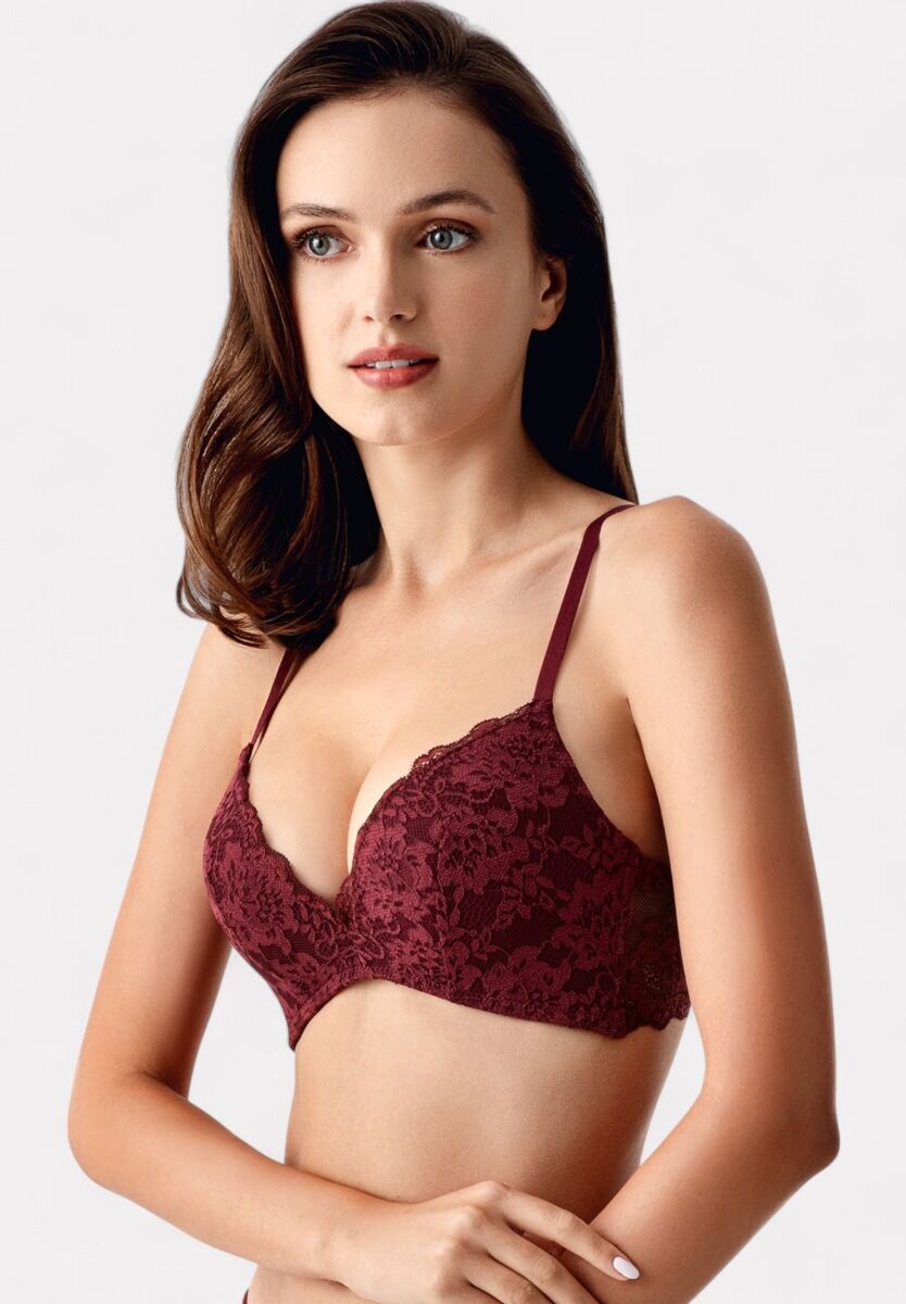 Σουτιέν New Bra Push-Up σε μπορντό – ρομαντική κομψότητα