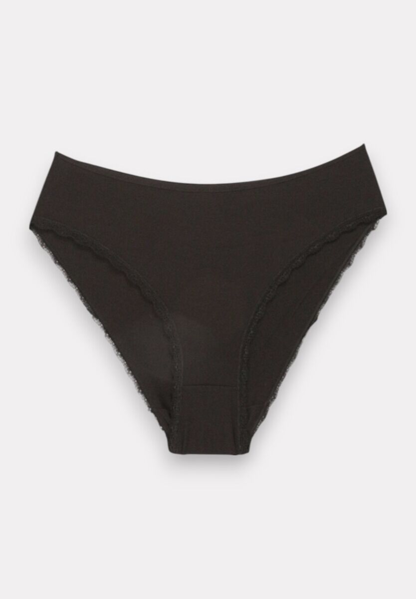 Slip Ψηλόμεσο  2/4 με δαντέλα στο πλάι Pamela Black Sexen 5 Τεμ.