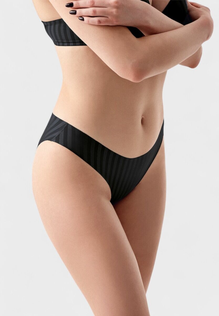 Εσώρουχο New Bra Seamless μαύρο με ρίγες και σιλικόνη

