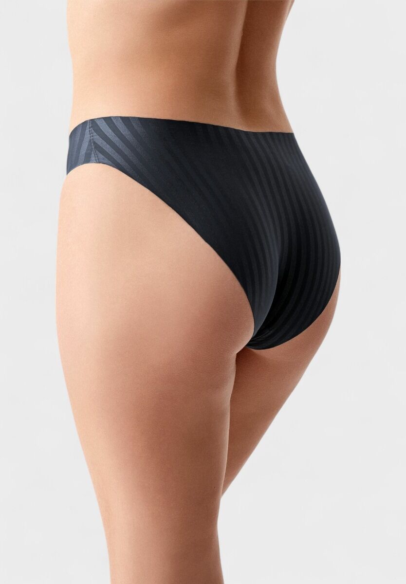Γυναικείο σλιπ New Bra Seamless σε ανθρακί χρώμα με ρίγες

