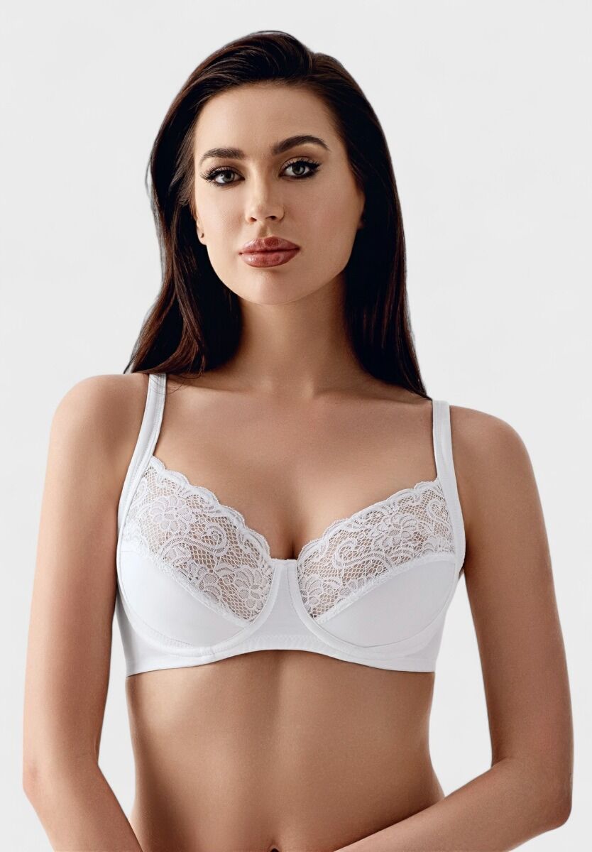 Σουτιέν χωρίς ενίσχυση με δαντέλα New Bra Lingerie σε λευκό χρώμα


