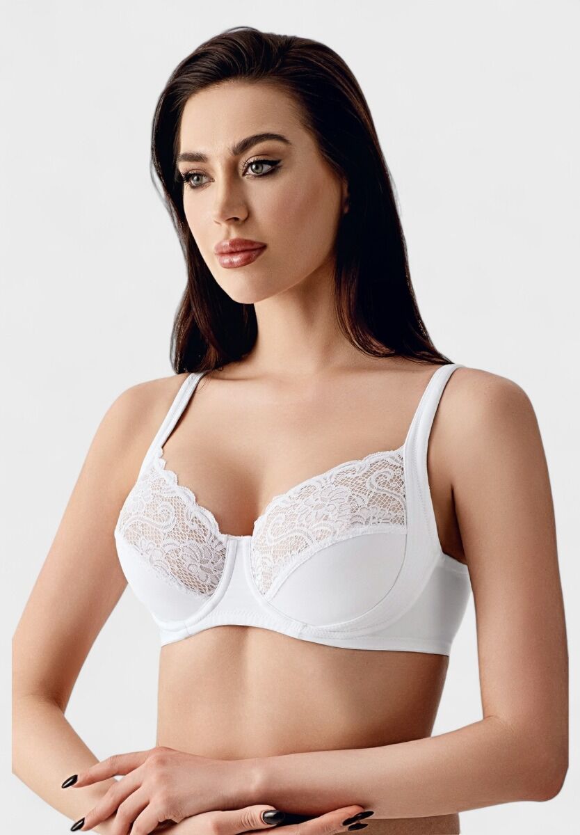 Σουτιέν χωρίς ενίσχυση με δαντέλα New Bra Lingerie σε λευκό χρώμα
