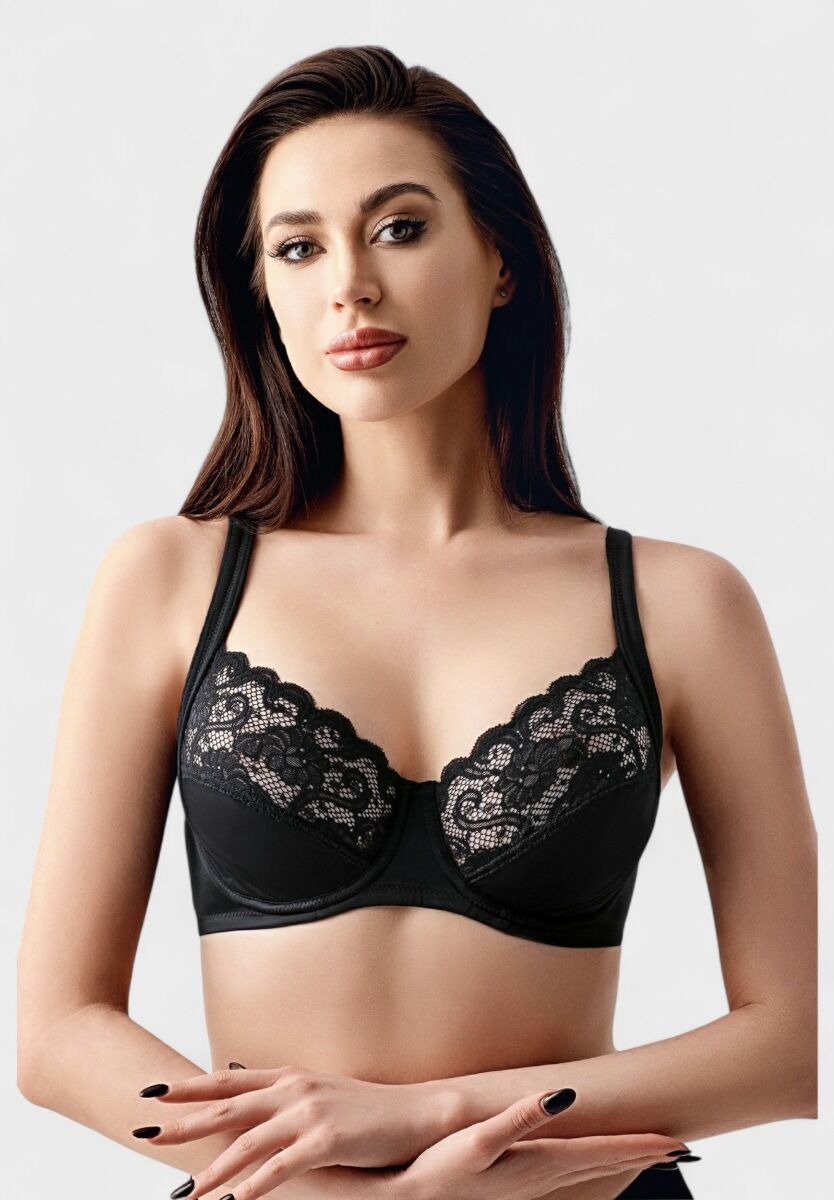 Σουτιέν χωρίς ενίσχυση με δαντέλα New Bra Lingerie σε μαύρο χρώμα

