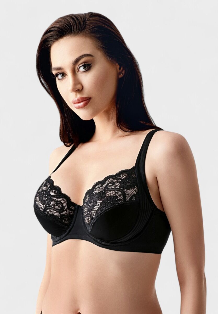 Σουτιέν χωρίς ενίσχυση με δαντέλα New Bra Lingerie σε μαύρο χρώμα

