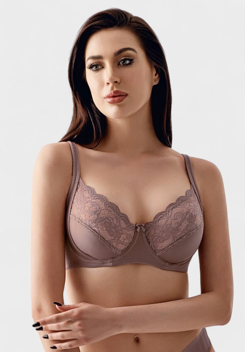 Σουτιέν χωρίς ενίσχυση με δαντέλα New Bra Lingerie σε cappucino χρώμα