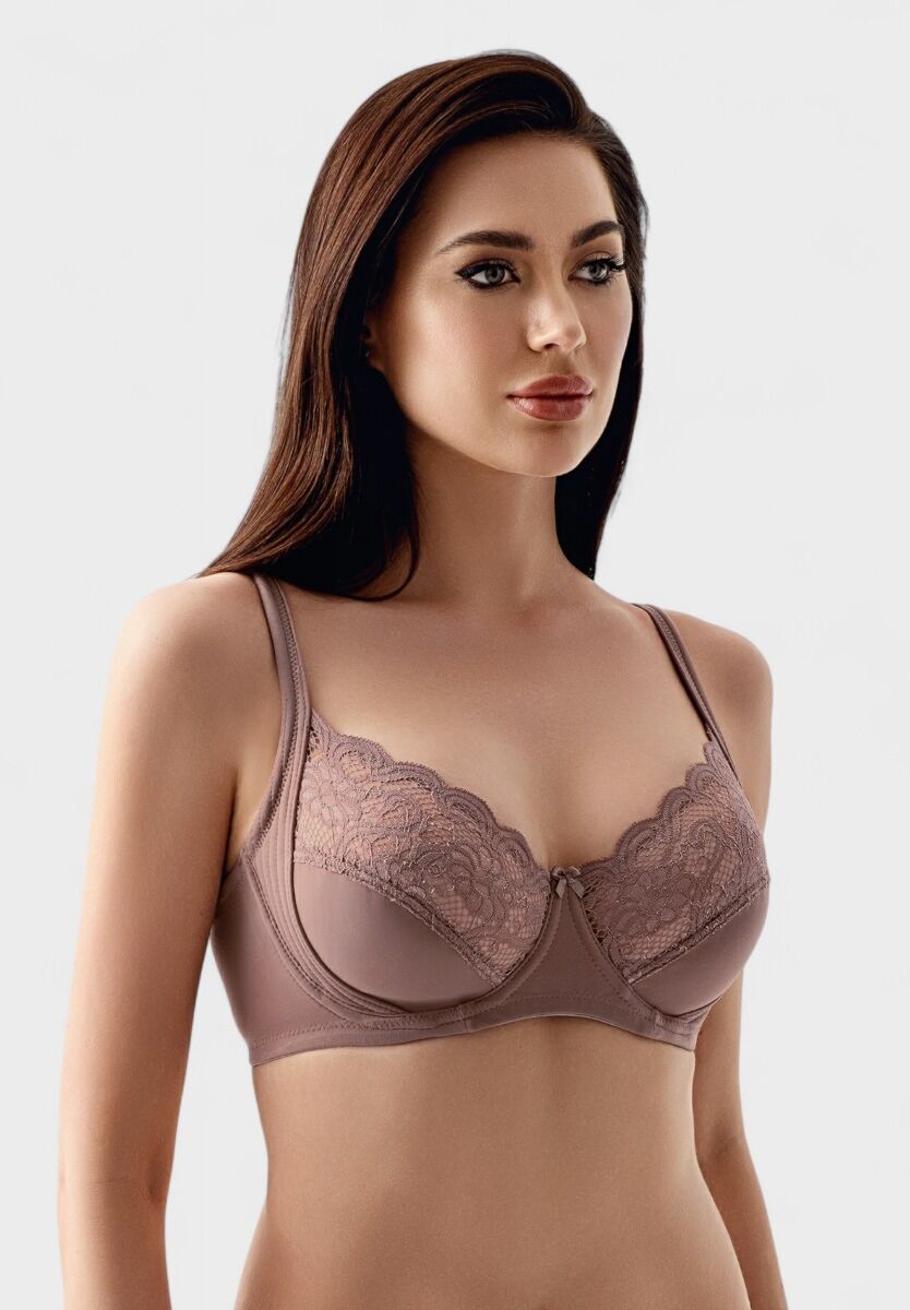 Σουτιέν χωρίς ενίσχυση με δαντέλα New Bra Lingerie σε cappucino χρώμα
