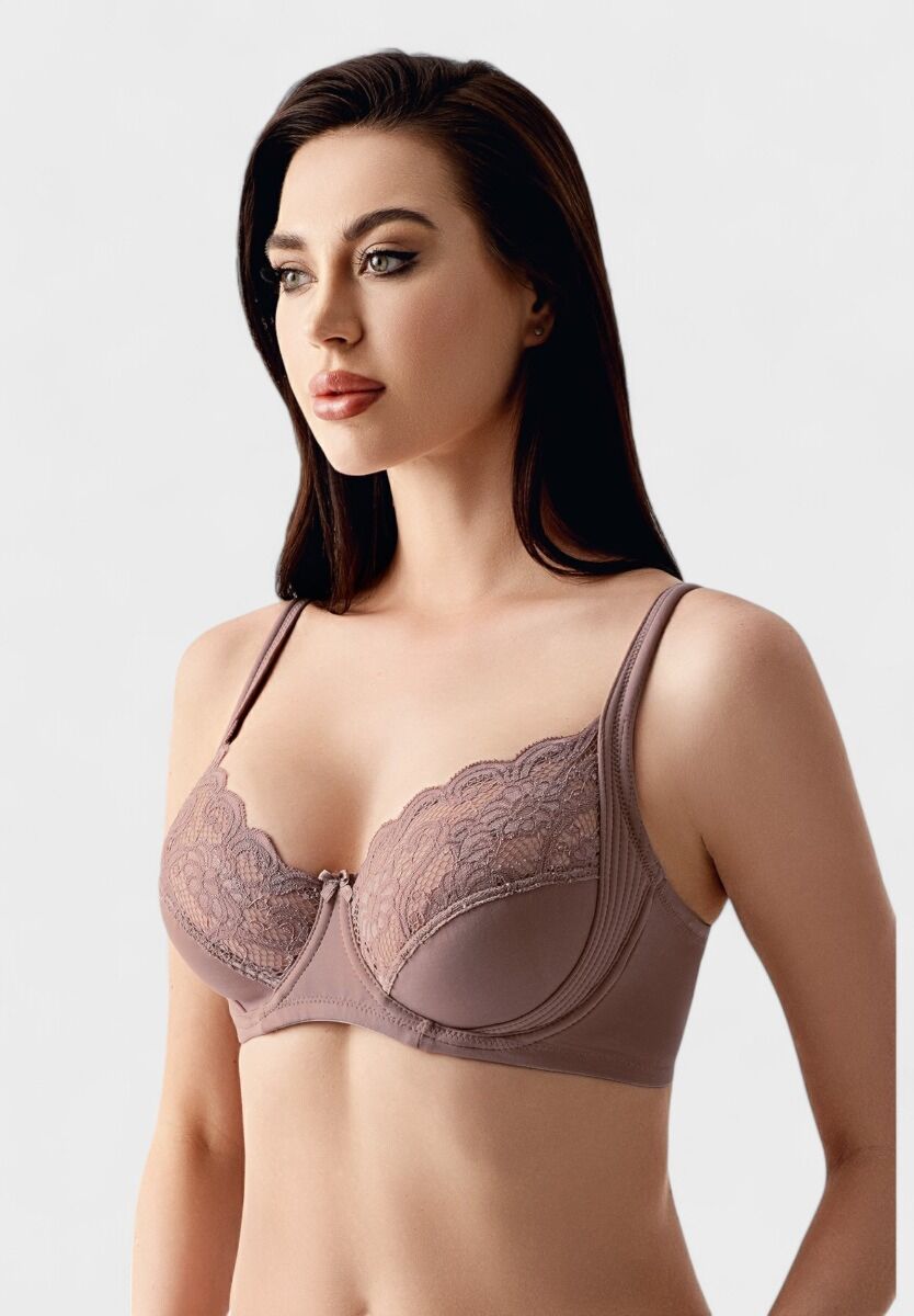 Σουτιέν χωρίς ενίσχυση με δαντέλα New Bra Lingerie σε cappucino χρώμα