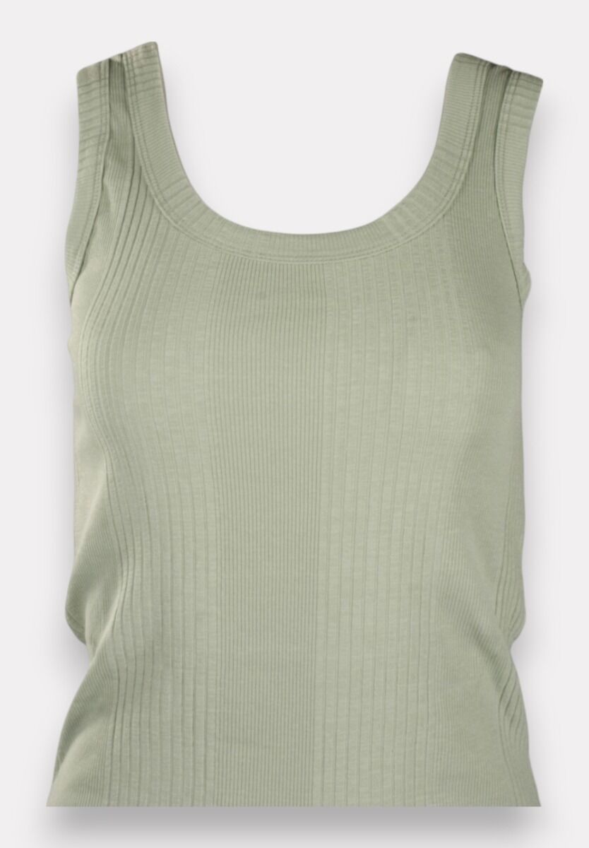 Φανελάκι γυναικείο Rib αμάνικο Kota Light Green