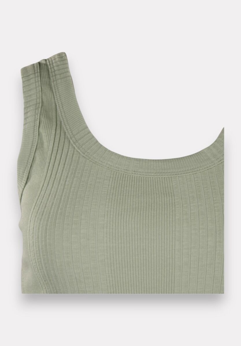 Φανελάκι γυναικείο Rib αμάνικο Kota Light Green