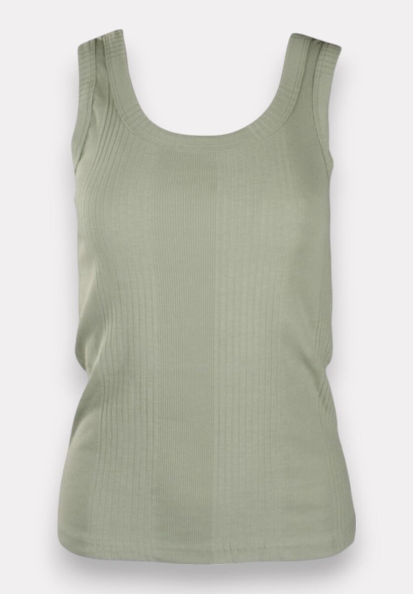 Φανελάκι γυναικείο Rib αμάνικο Kota Light Green