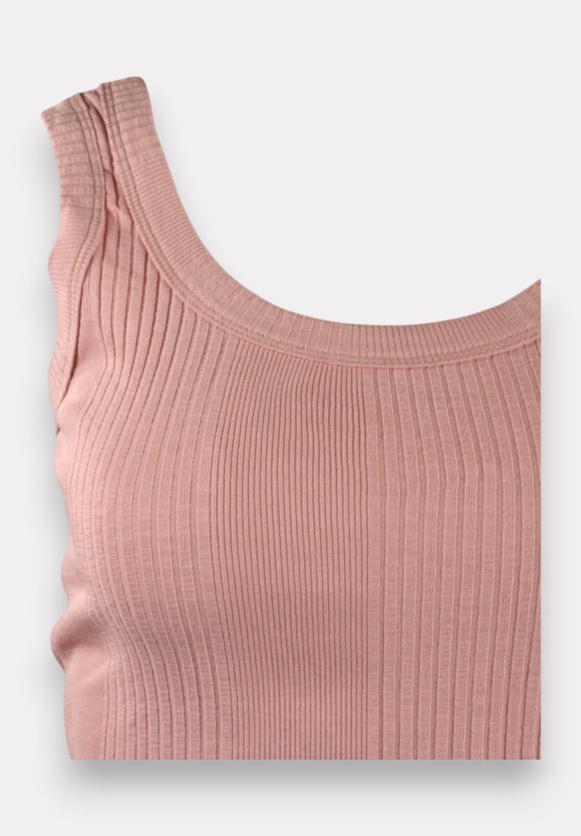 Φανελάκι γυναικείο Rib αμάνικο Kota Pink