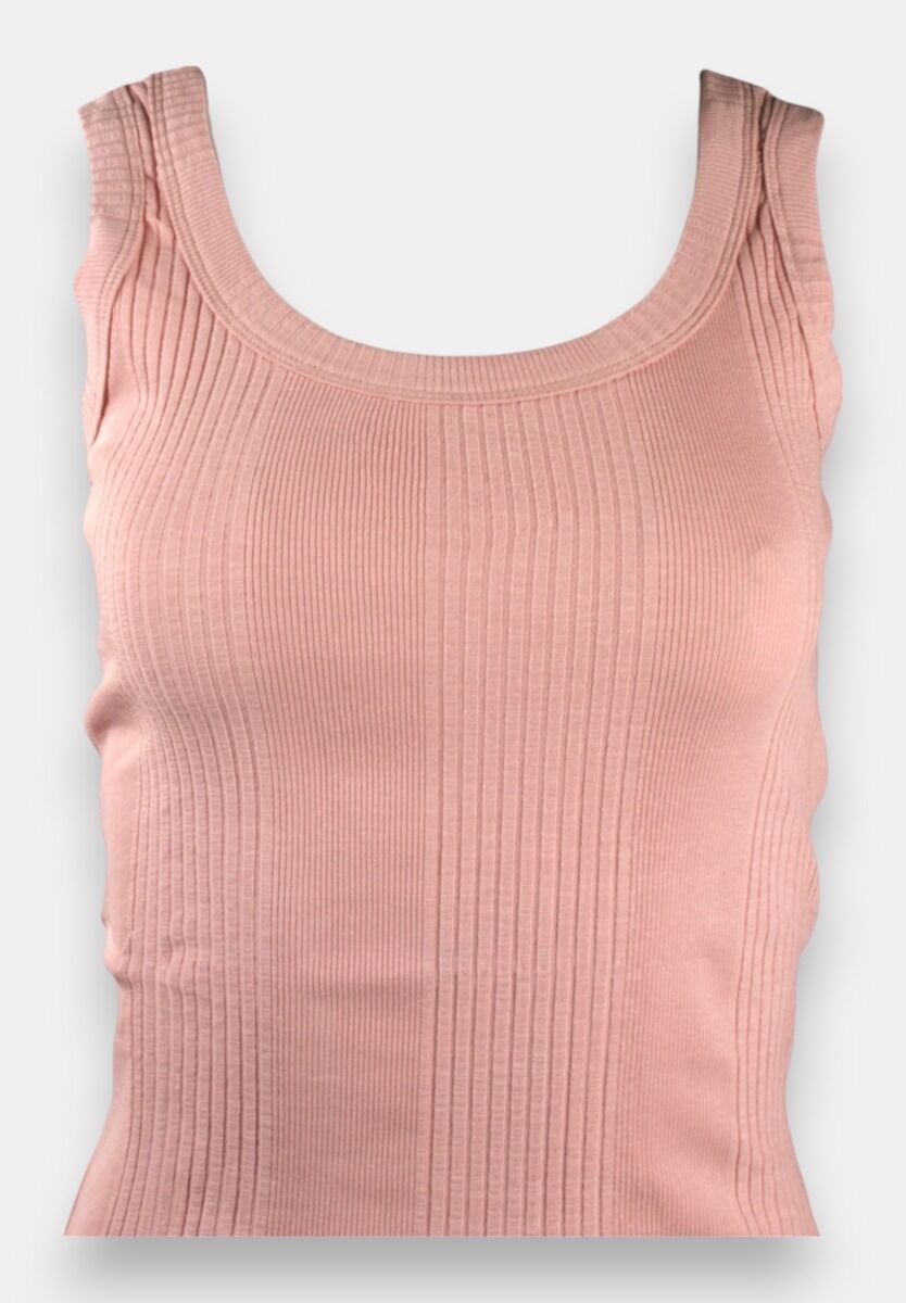 Φανελάκι γυναικείο Rib αμάνικο Kota Pink