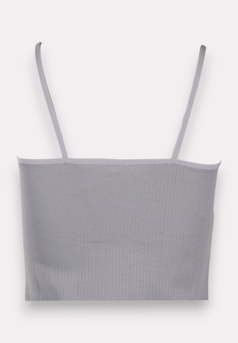 Φανελάκι γυναικείο βαμβακερό Soft Rib με δαντέλα Kota Light Blue