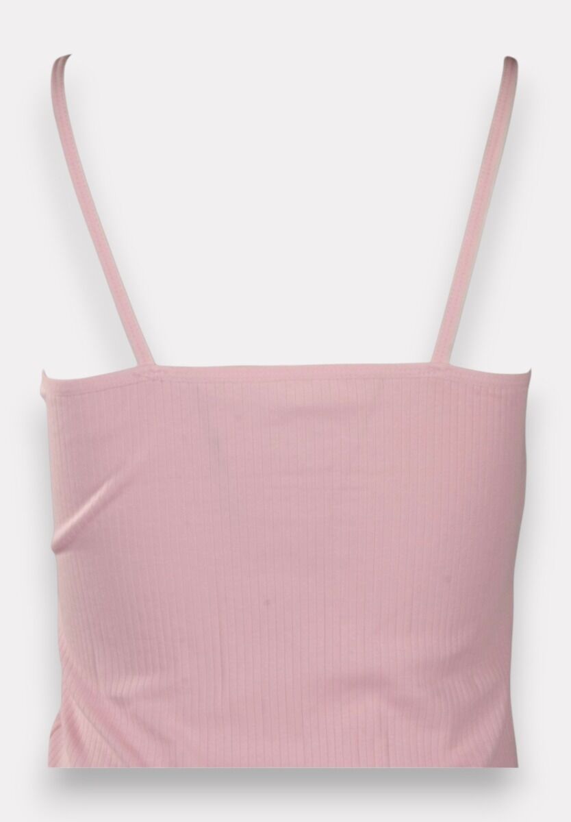 Φανελάκι γυναικείο βαμβακερό Soft Rib με δαντέλα Kota Pink