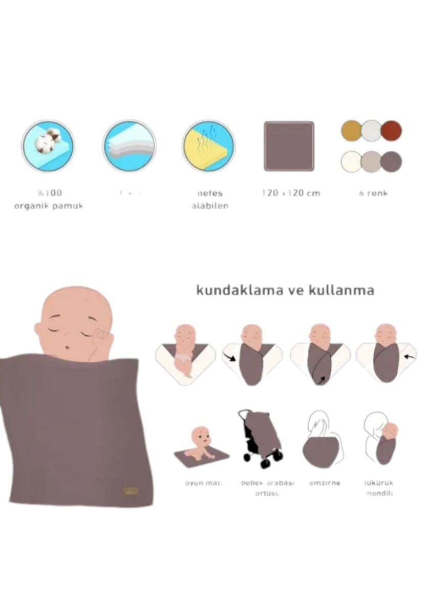 Μουσελίνα βρεφική από οργανικό βαμβάκι Biorganic 