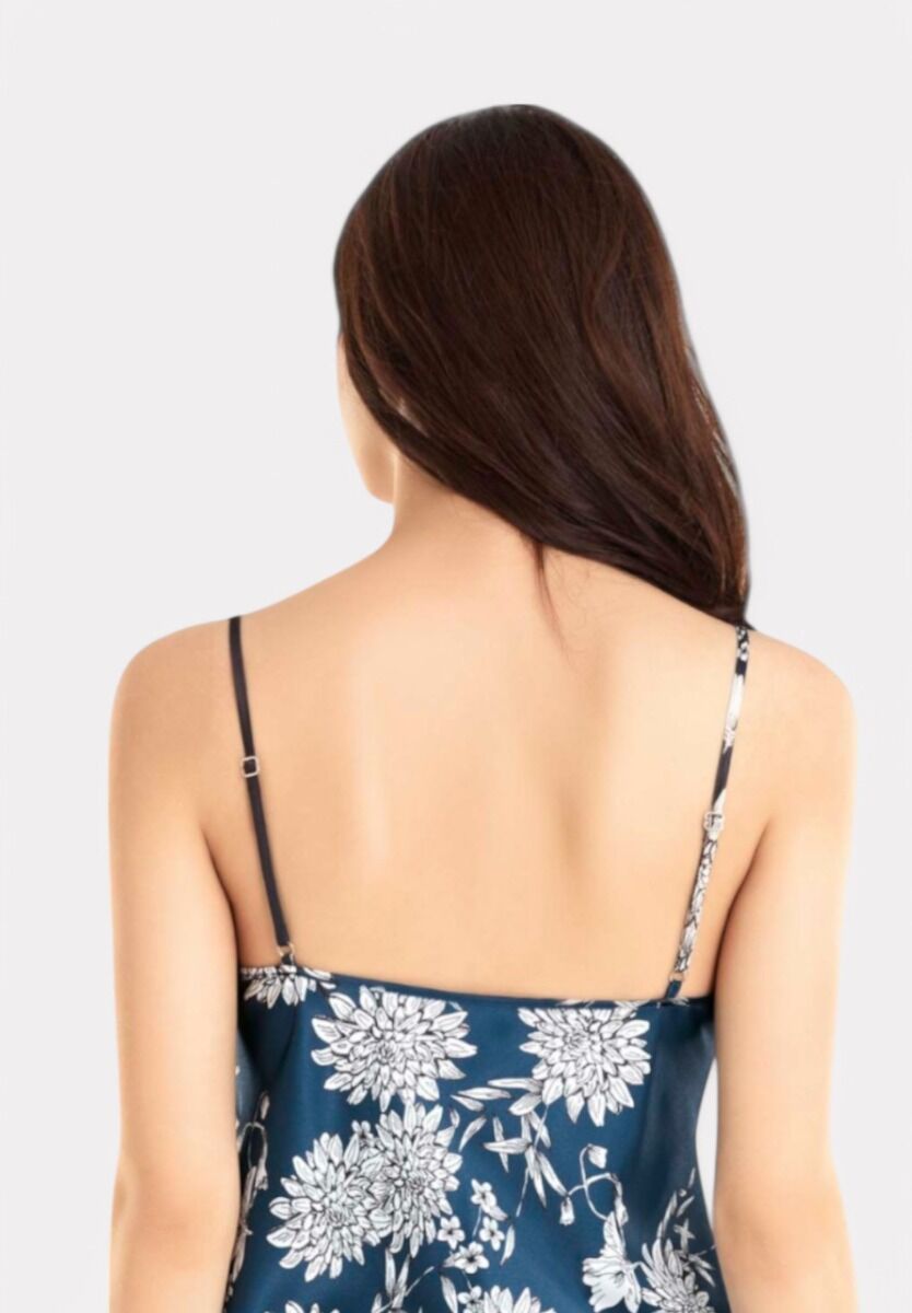 Σετ Ρόμπα - Νυχτικό Satin Moongirl Blue Elegant Floral