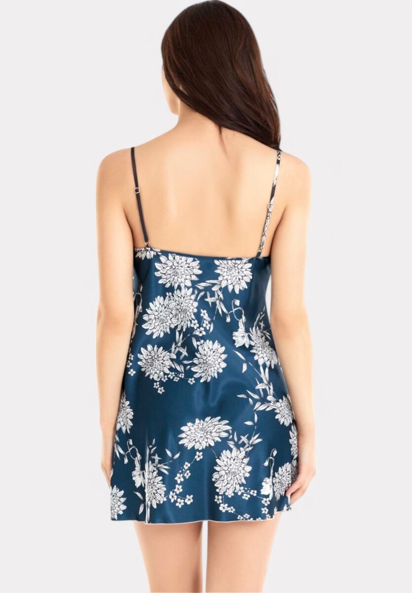 Σετ Ρόμπα - Νυχτικό Satin Moongirl Blue Elegant Floral