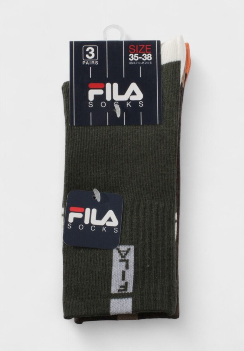 FILA παιδικές κάλτσες για αγόρι F8096 Forest σετ 3 ζευγαριών