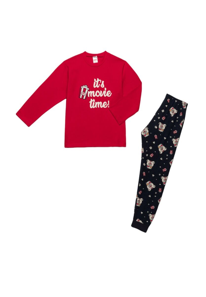 Πιτζάμα παιδική Pop Corn Minerva Red