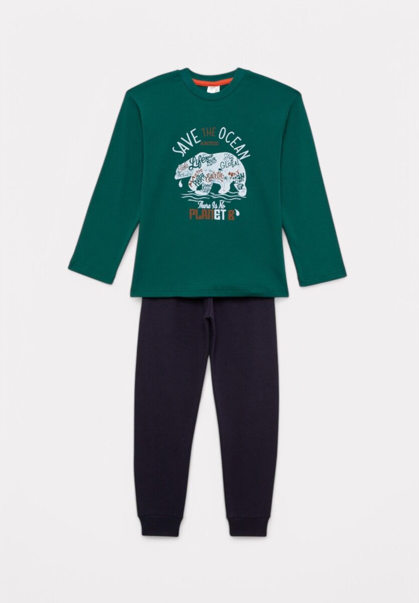 Πιτζάμα για Αγόρι Minerva Save the Arctic Green Alpine
