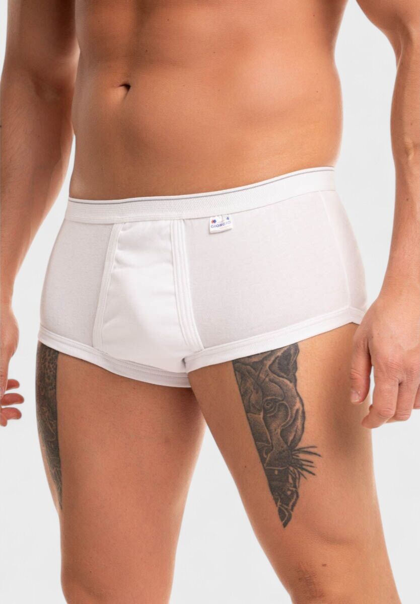 Ανδρικό σλιπ λευκό Bigsize Giorgio – 100% βαμβάκι, ελληνικό προϊόν, μεγέθη 4XL έως 6XL