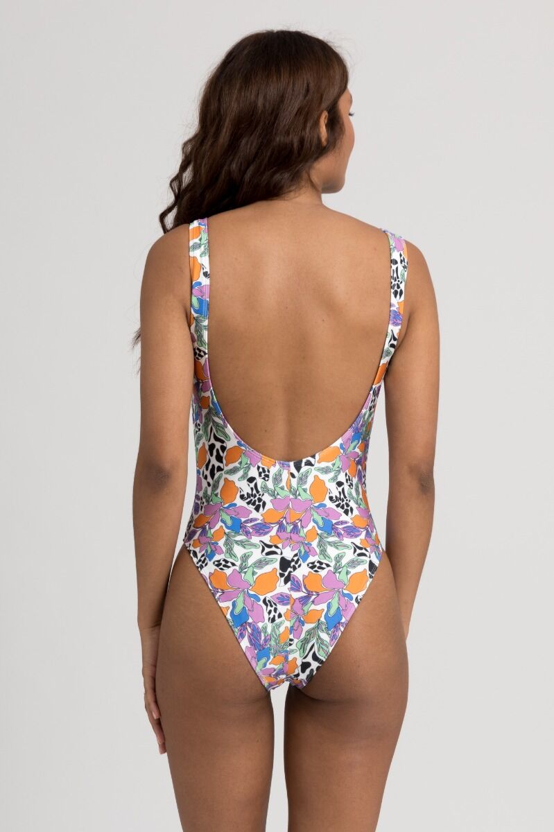 Μαγιό γυναικείο Ολόσωμο με Φιόγκους Floral Animal Print