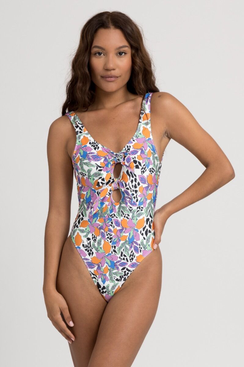 Μαγιό γυναικείο Ολόσωμο με Φιόγκους Floral Animal Print