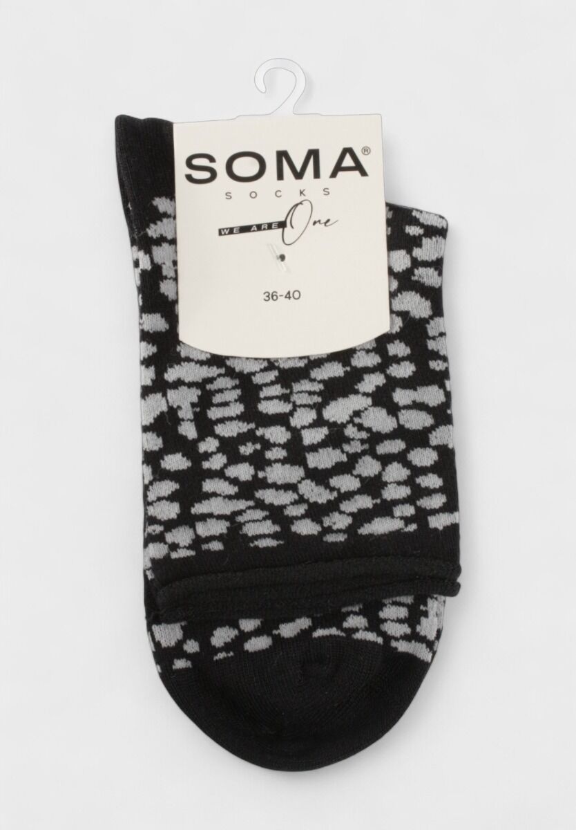 Γυναικείες κάλτσες bamboo animal print σε μαύρο και γκρι – Soma Socks