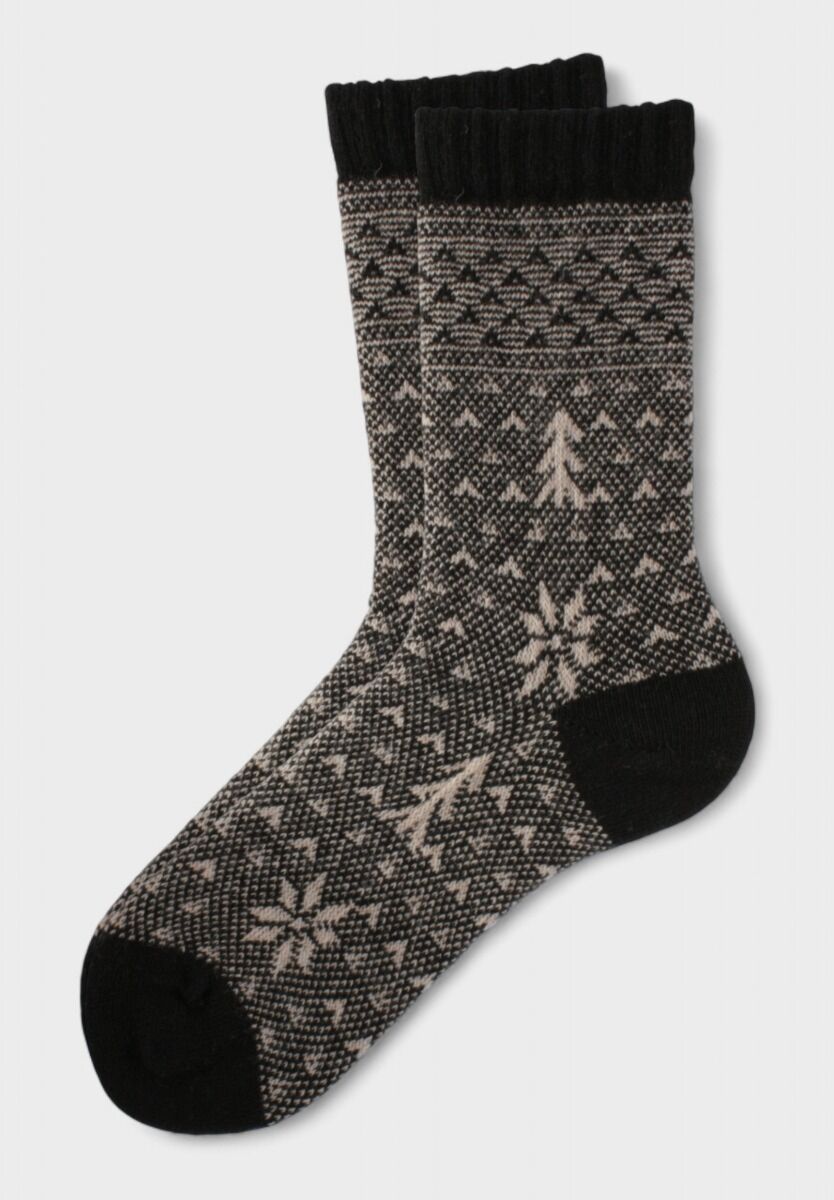 Γυναικεία μάλλινη κάλτσα Pro Socks Winter Frost Black Edition συσκευασία