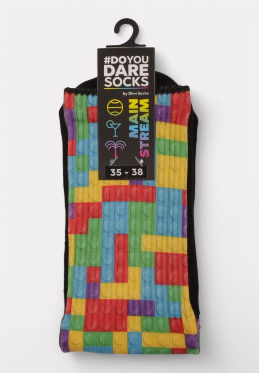 Κάλτσα #doyoudaresocks by Dimi Socks Digital Printed Casual Tetris