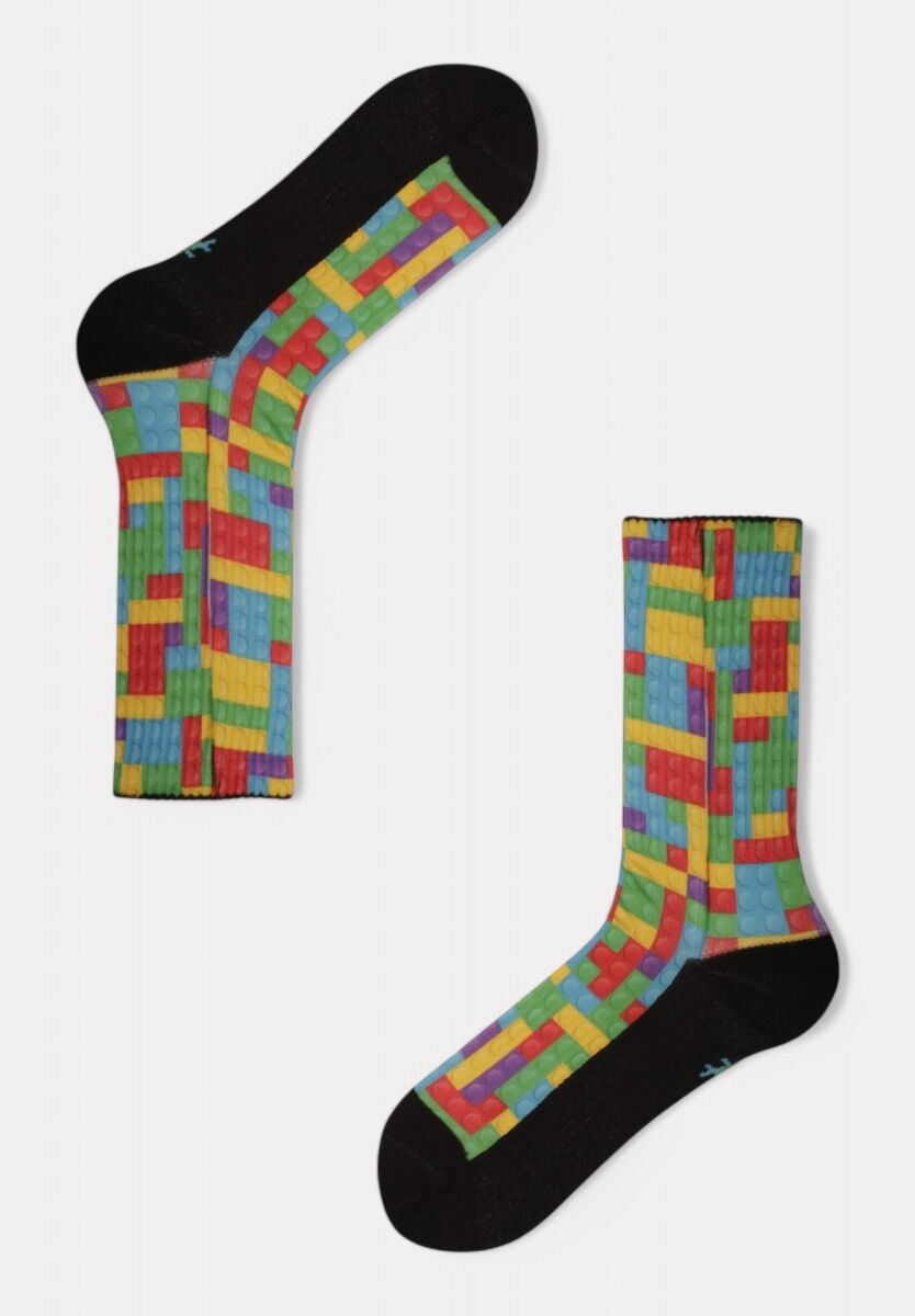 Κάλτσα #doyoudaresocks by Dimi Socks Digital Printed Casual Tetris