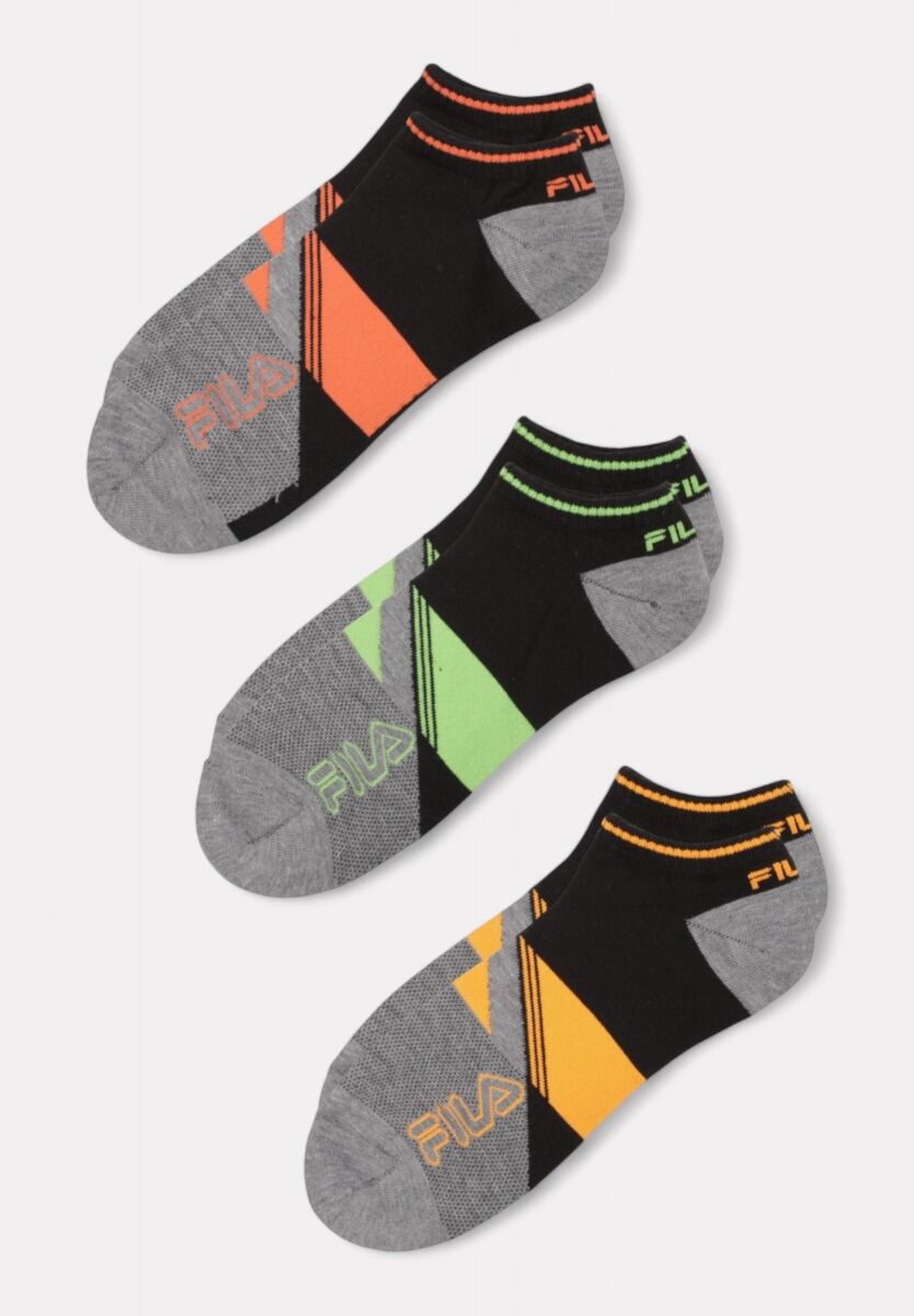 Fila Invisible Socks Socks Fashion Black 3 τεμάχια