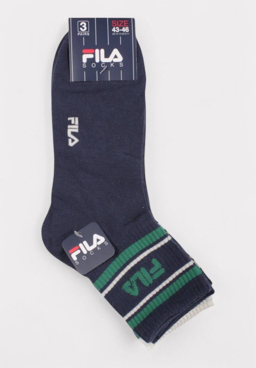  Fila Lifestyle Quarter Socks Navy/Sand 3 τεμάχια