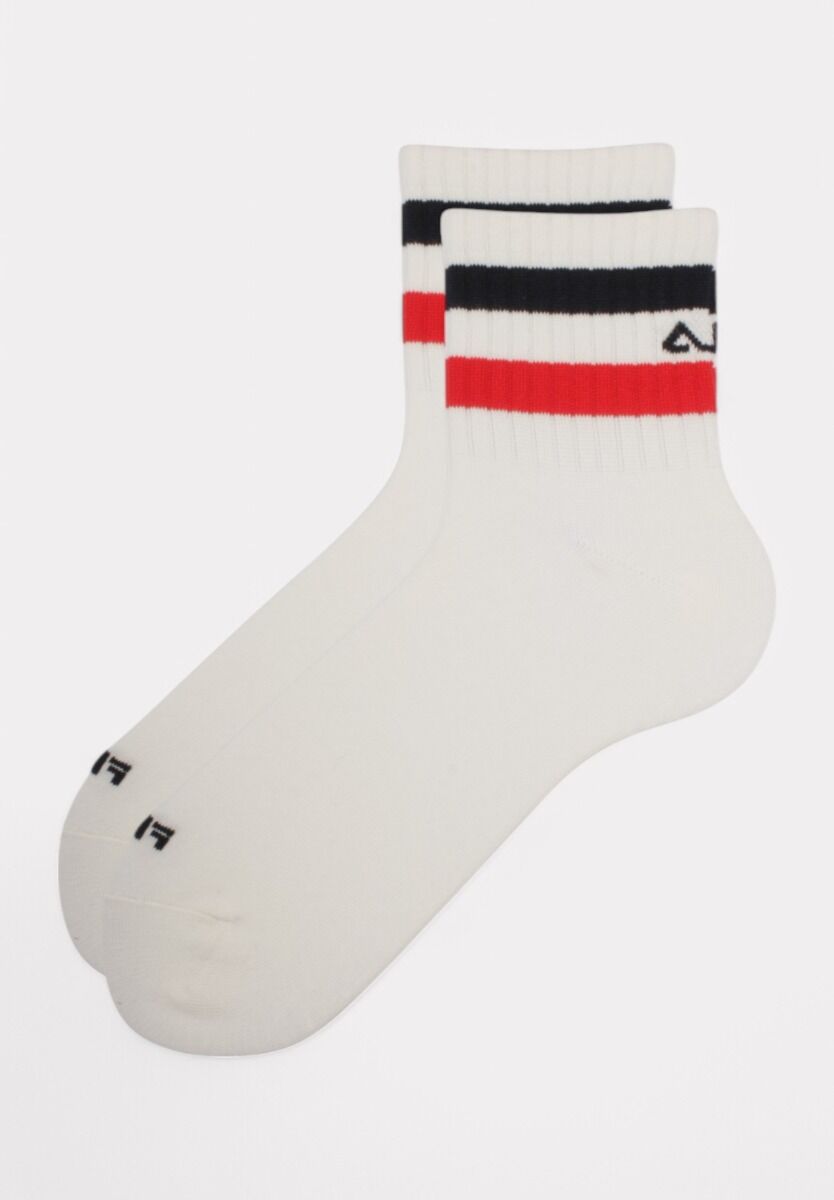  Fila Lifestyle Quarter Socks White/Sand/Navy 3 τεμάχια