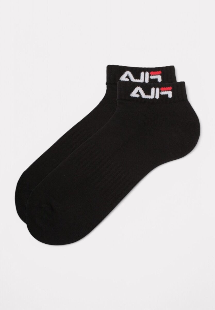 Fila Quarter Plain Half Terryprewsd Unisex Black Socks 2 τεμάχια