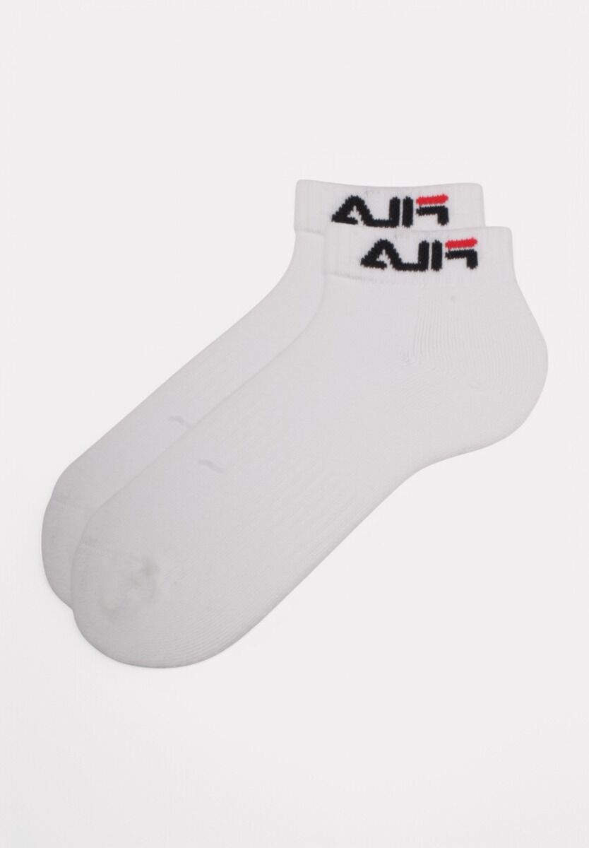 Fila Quarter Plain Half Terryprewsd Unisex White Socks 2 τεμάχια