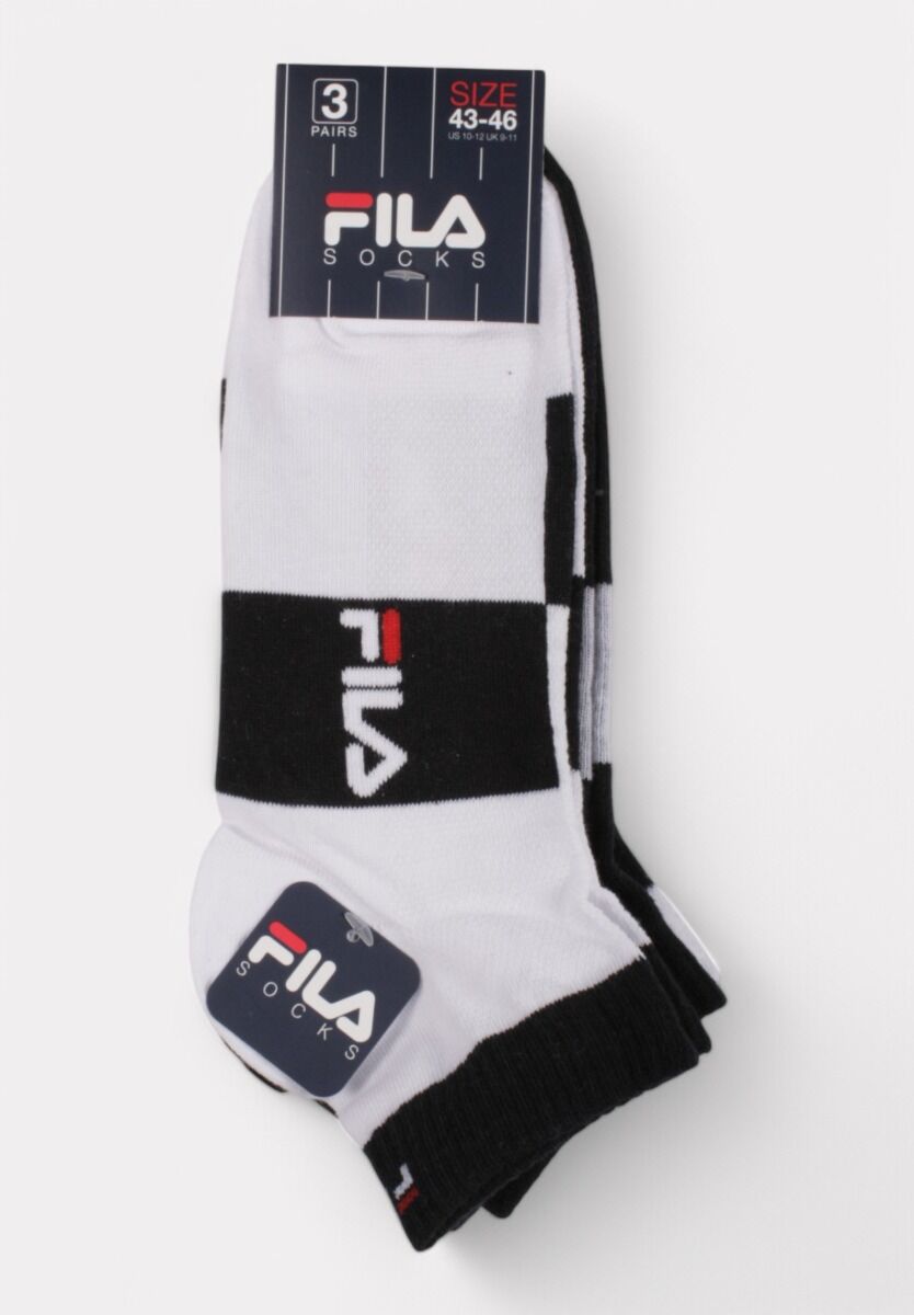  Fila Lifestyle Quarter Socks White/Navy 3 τεμάχια