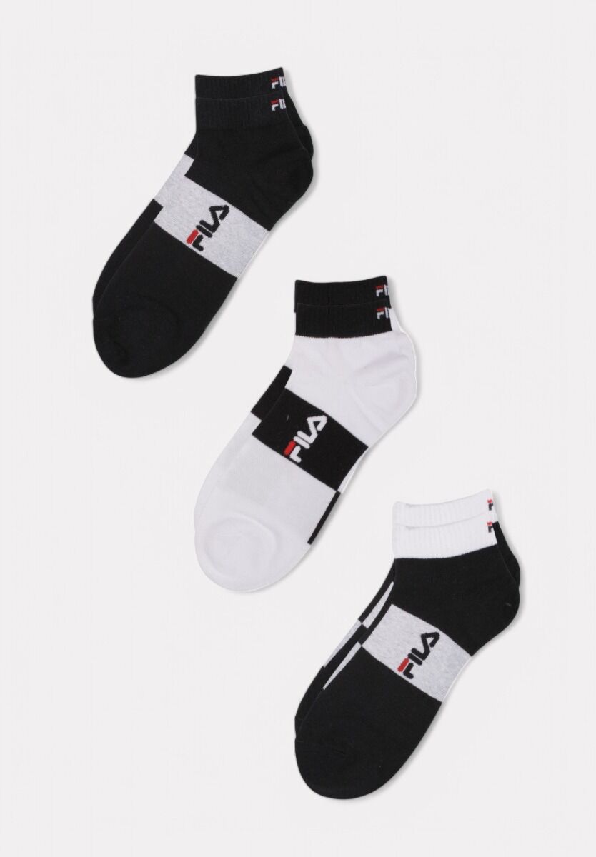  Fila Lifestyle Quarter Socks White/Navy 3 τεμάχια