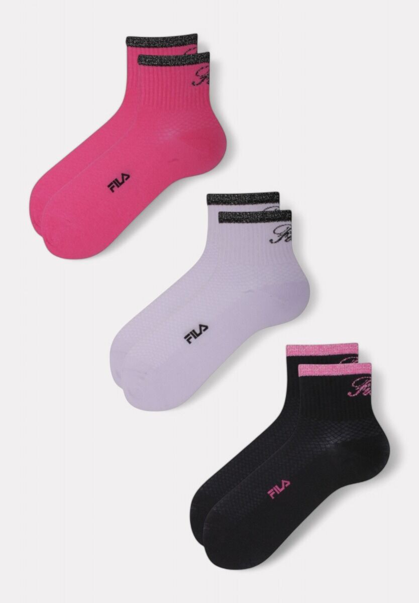 Fila Quarter Socks F6788 Fuxia - 3 τεμάχια