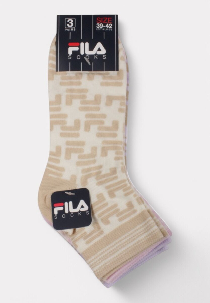 Fila Quarter Socks F3613 Cream Pink- 3 τεμάχια