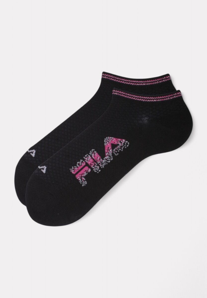 Fila Κάλτσες Ροζ, Λιλά & Μαύρο με Σπαστό Logo | Σετ 3 Ζευγάρια