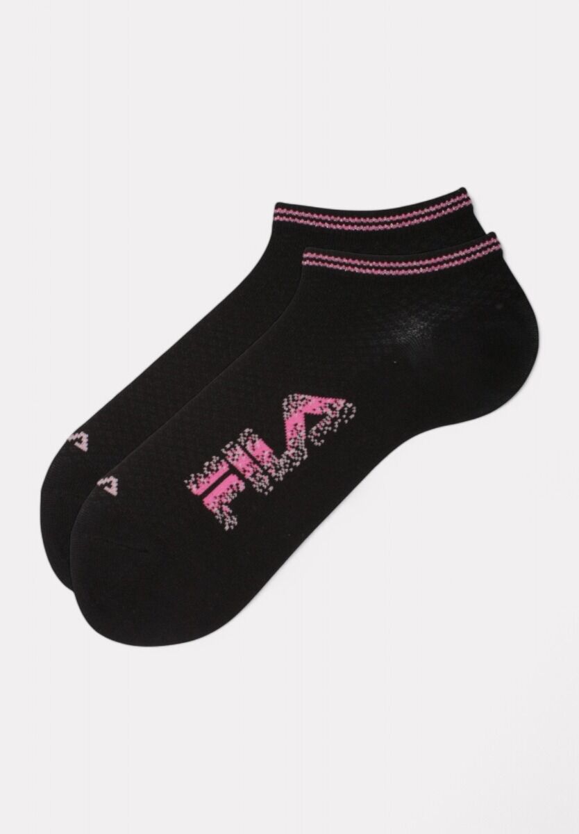 Fila Κάλτσες Μαύρες με Σπαστό Logo (Φούξια, Λιλά, Lime) | Σετ 3 Ζευγάρια